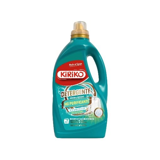 Kiriko Sanitizing Liquid Detergent 2.8L — HG+ purifying formula for hygienic, germ‑free laundry.